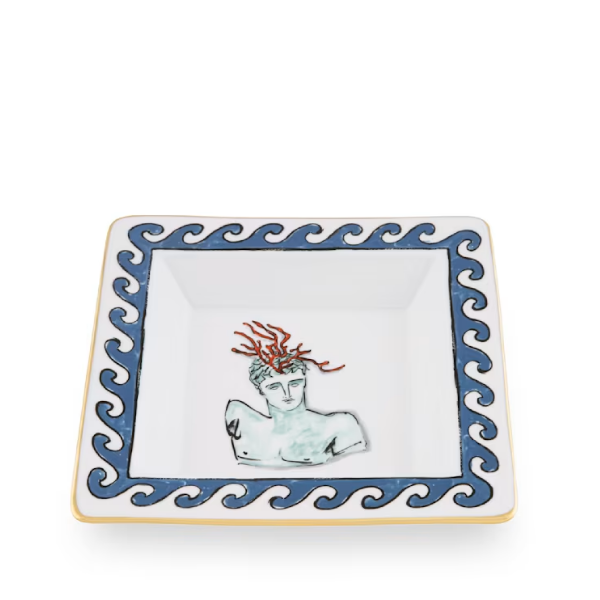 Vide-poche din portelan, 18 cm, Il Viaggio di Nettuno White - GINORI 1735