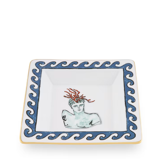 Vide-poche din portelan, 18 cm, Il Viaggio di Nettuno White - GINORI 1735