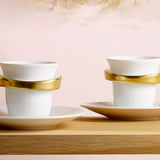Set 2 cesti pentru espresso si farfurii, Anno Or by Sylvain Dubuisson - BERNARDAUD
