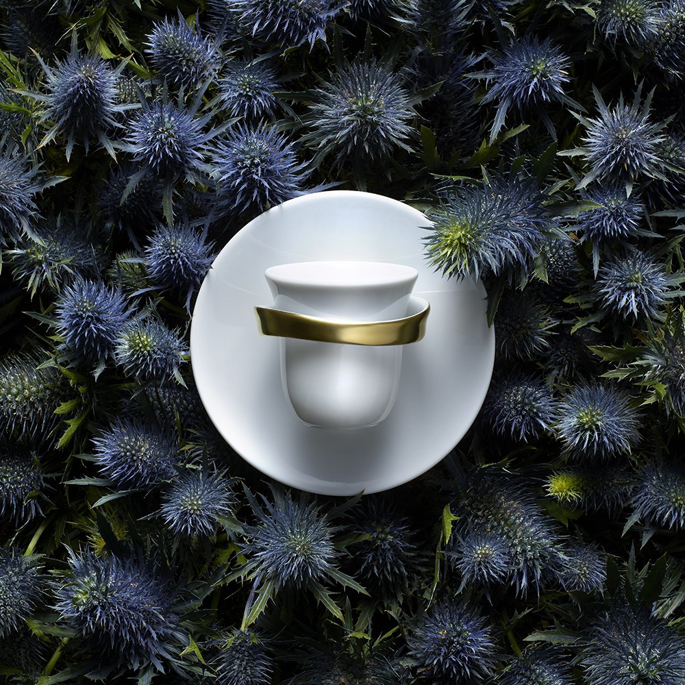 Set 2 cesti pentru espresso si farfurii, Anno Or by Sylvain Dubuisson - BERNARDAUD