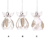 Ornament pentru brad, inger, alb, 12 cm - Simona's Christmas