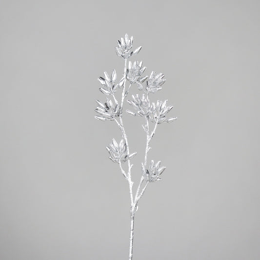 Ramura decorativa, argintiu, 33 cm - Simona's Christmas