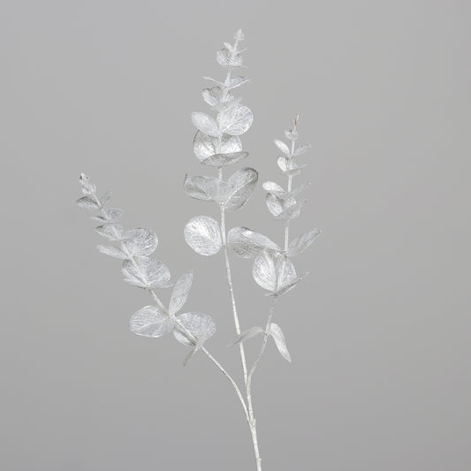 Ramura decorativa Eucalipt, alb, 63 cm - Simona's Christmas