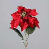 Floare decorativa Craciunita, rosu, 74 cm, Samel - Simona's Christmas