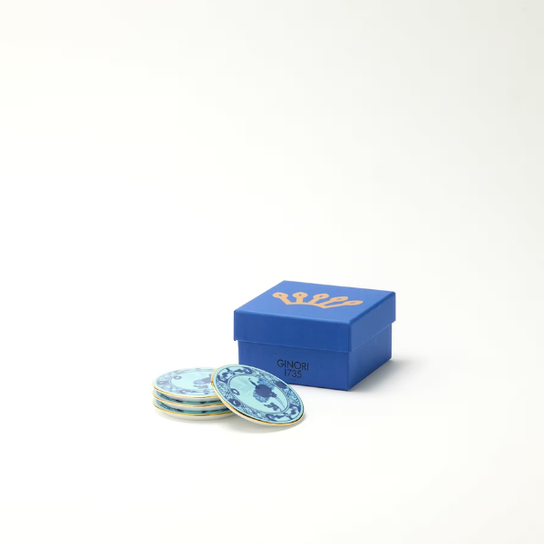 Set 4 suporturi pentru pahar, 9.5 cm, Oriente Italiano Iris - GINORI 1735