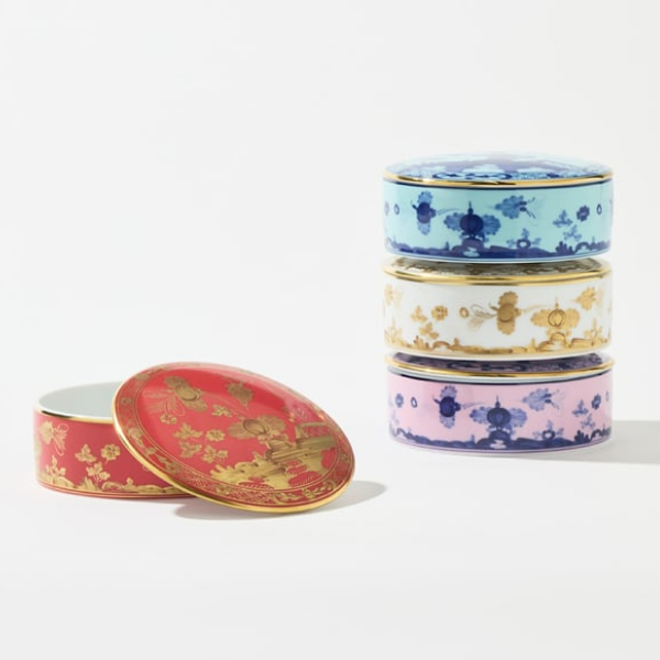 Cutie din portelan, 13 cm, Oriente Italiano Aurum - GINORI 1735