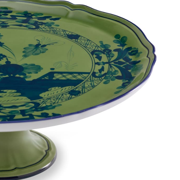 Platou cu picior, 30 cm, Oriente Italiano Malachite - GINORI 1735