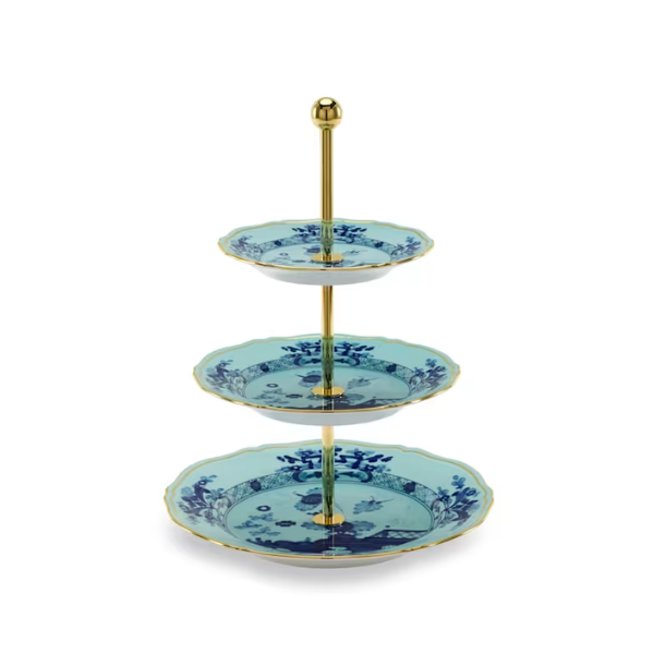 Etajera 3 niveluri, portelan, Oriente Italiano Iris - GINORI 1735