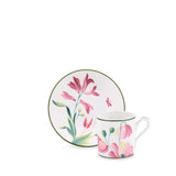 Set 2 cesti pentru espresso si farfurie, 80 ml, Florenza Malva - GINORI 1735