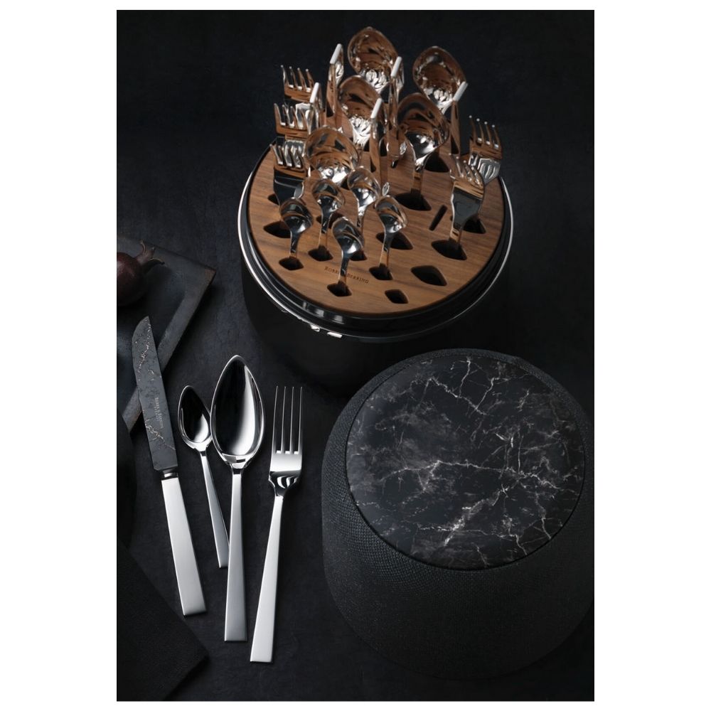 Set tacamuri placate cu argint, 24 piese, Riva Marble Cut - ROBBE & BERKING