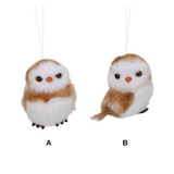Ornament pentru brad, bufnita, crem, 8 cm - Simona's Christmas