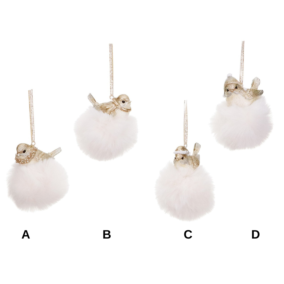 Ornament pentru brad, alb, 8 cm, Xmas Bird - Simona's Christmas