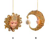 Ornament pentru brad, auriu, Soare/Luna, Baroc - Simona's Christmas