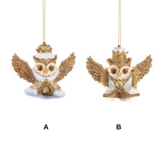 Ornament pentru brad, bufnita, auriu, 14 cm, Baroque - Simona's Christmas