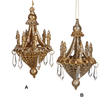 Ornament pentru brad, candelabru, auriu, 13 cm, Cuonart- Simona's Christmas