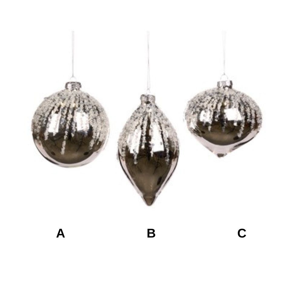 Glob din sticla, argintiu, 10 cm, Atschel - Simona's Christmas