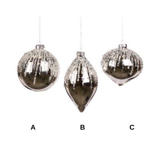 Glob din sticla, argintiu, 10 cm, Atschel - Simona's Christmas