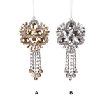 Ornament pentru brad, argintiu, 12 cm, Flower - Simona's Christmas