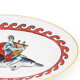 Platou din portelan, 34 cm, Il Viaggio di Nettuno Dolphin White - GINORI 1735