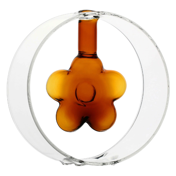 Vaza din sticla, ambra, rotund 15.5 cm, Infiore - SIMONA'S COLLECTION