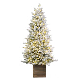 Brad artificial, 137 cm, 200LED, Braemar Flocked - Simona's Christmas