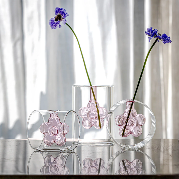 Vaza din sticla, roz, 10.5 cm, Infiore - SIMONA'S COLLECTION