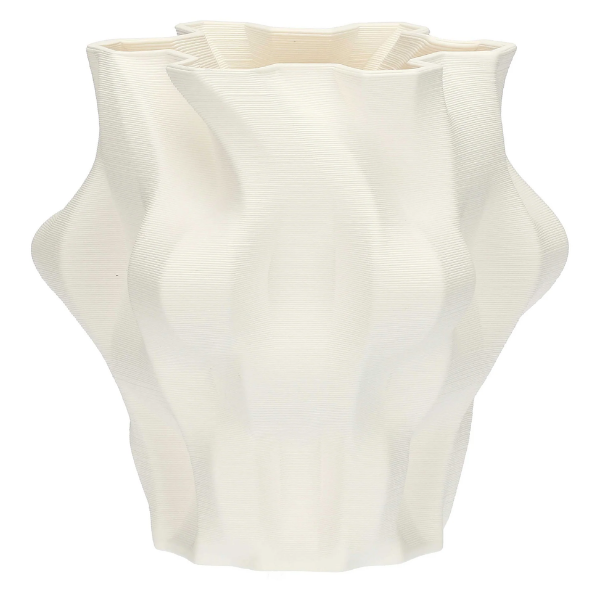Vaza din portelan, Trama Deco Origami, alb, 24x38 cm - SIMONA'S COLLECTION