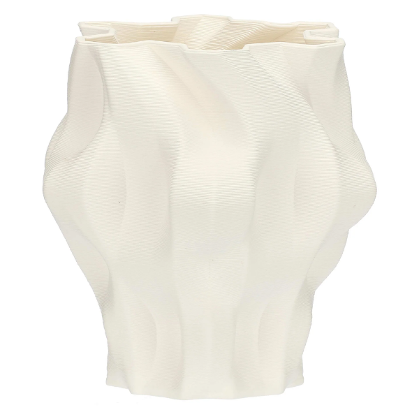 Vaza din portelan, Trama Deco Origami, alb, 24x38 cm - SIMONA'S COLLECTION
