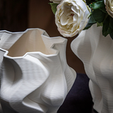 Vaza din portelan, Trama Deco Origami, alb, 24x38 cm - SIMONA'S COLLECTION