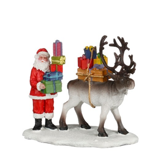 Decoratiune Mos Craciun cu Ren, 8.5 cm - Simona's Christmas