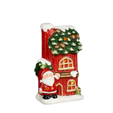 Decoratiune Mos Craciun si casuta cu LED, 21 cm - Simona's Christmas