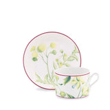 Set 2 cesti pentru ceai si farfurii, 80ml, Florenza Acanto - GINORI 1735