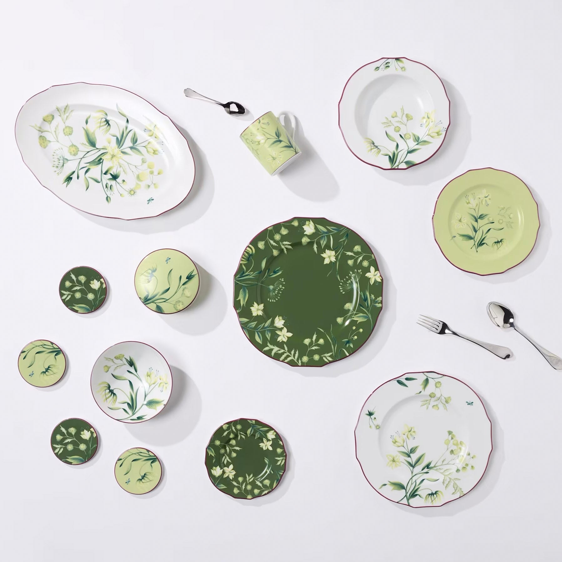 Set 4 suporturi pentru pahar, 9.5 cm, Florenza Acanto - GINORI 1735