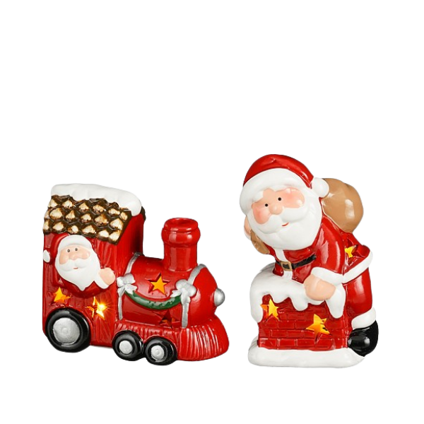 Decoratiune  Red Train Santa, LED, 11 cm - Simona's Christmas