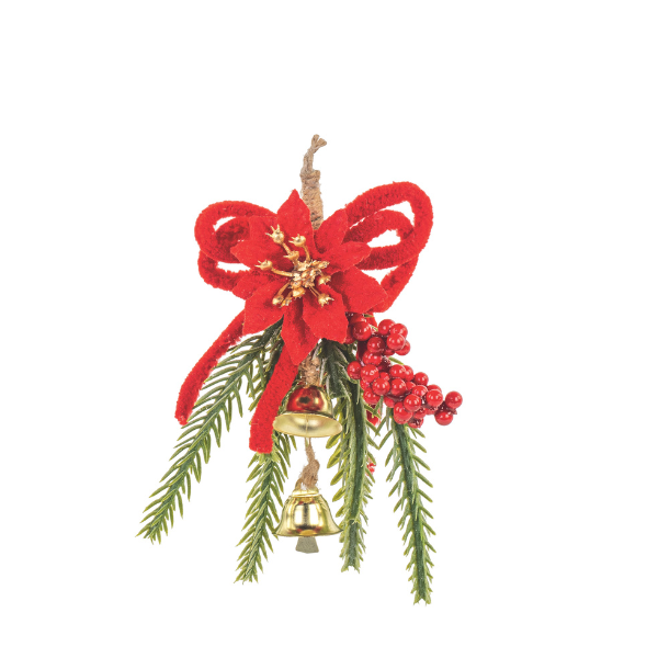 Funda decorativa, Craciunita, rosu, 13 cm - Simona's Christmas