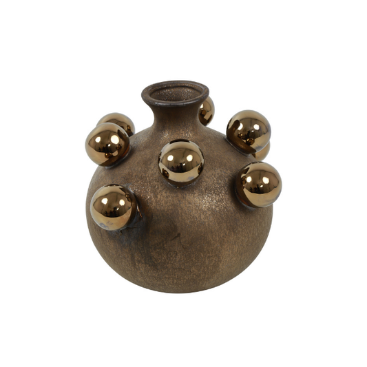 Vaza din ceramica, 15 cm, bronz, Bolivar - Simona's Christmas