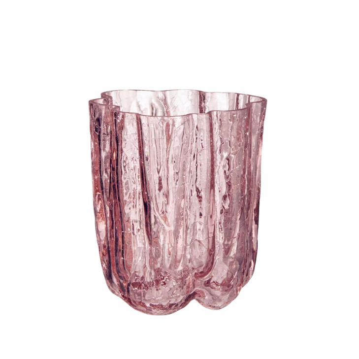 Vaza din sticla, Roz, 12 cm, Crackle by Asa Jungnelius - KOSTA BODA