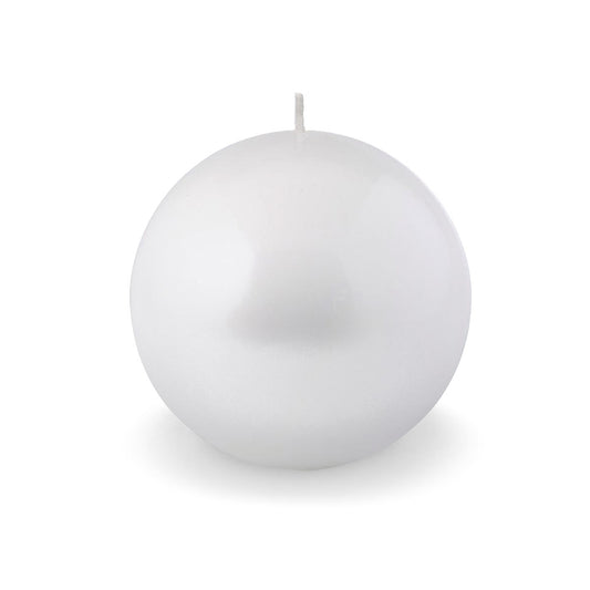 Lumanare decorativa sfera, alb lacuit, 10 cm - SIMONA'S COLLECTION