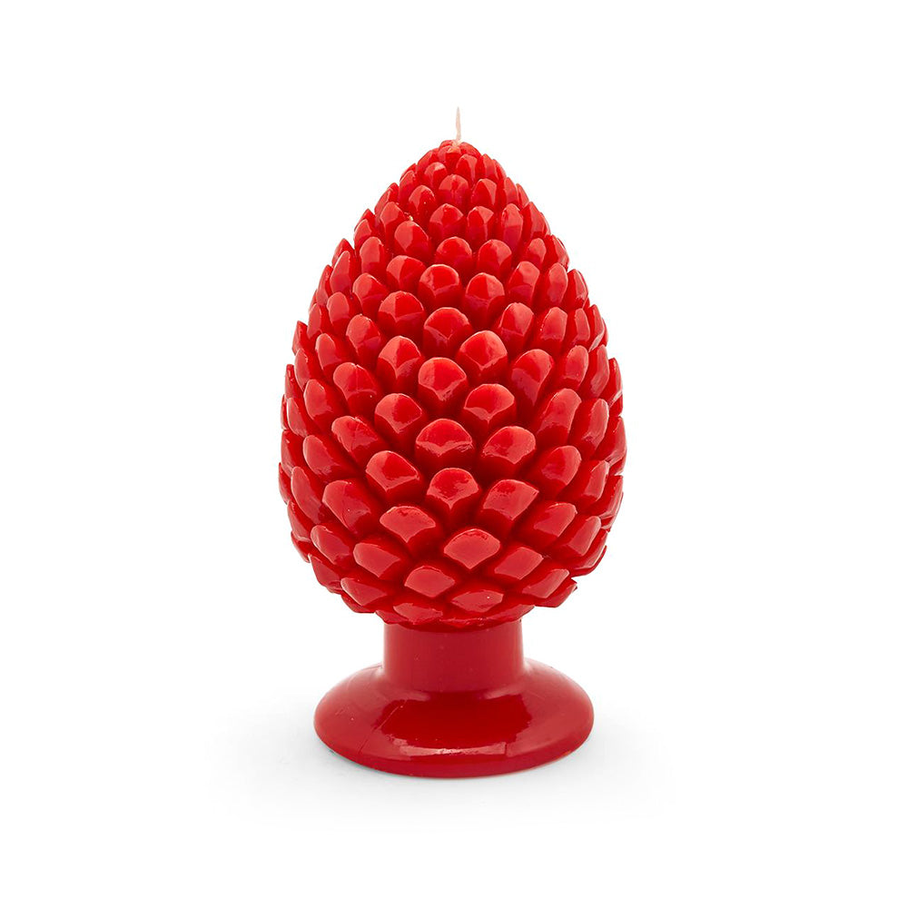 Lumanare decorativa rosie con de brad, 20 cm - SIMONA'S COLLECTION