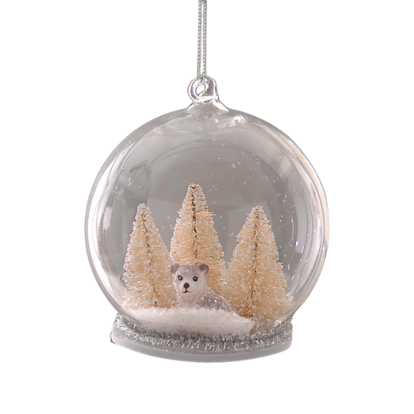 Glob cu led, bufnita/catel, transparent,11.4 cm, Valantin - Simona's Christmas