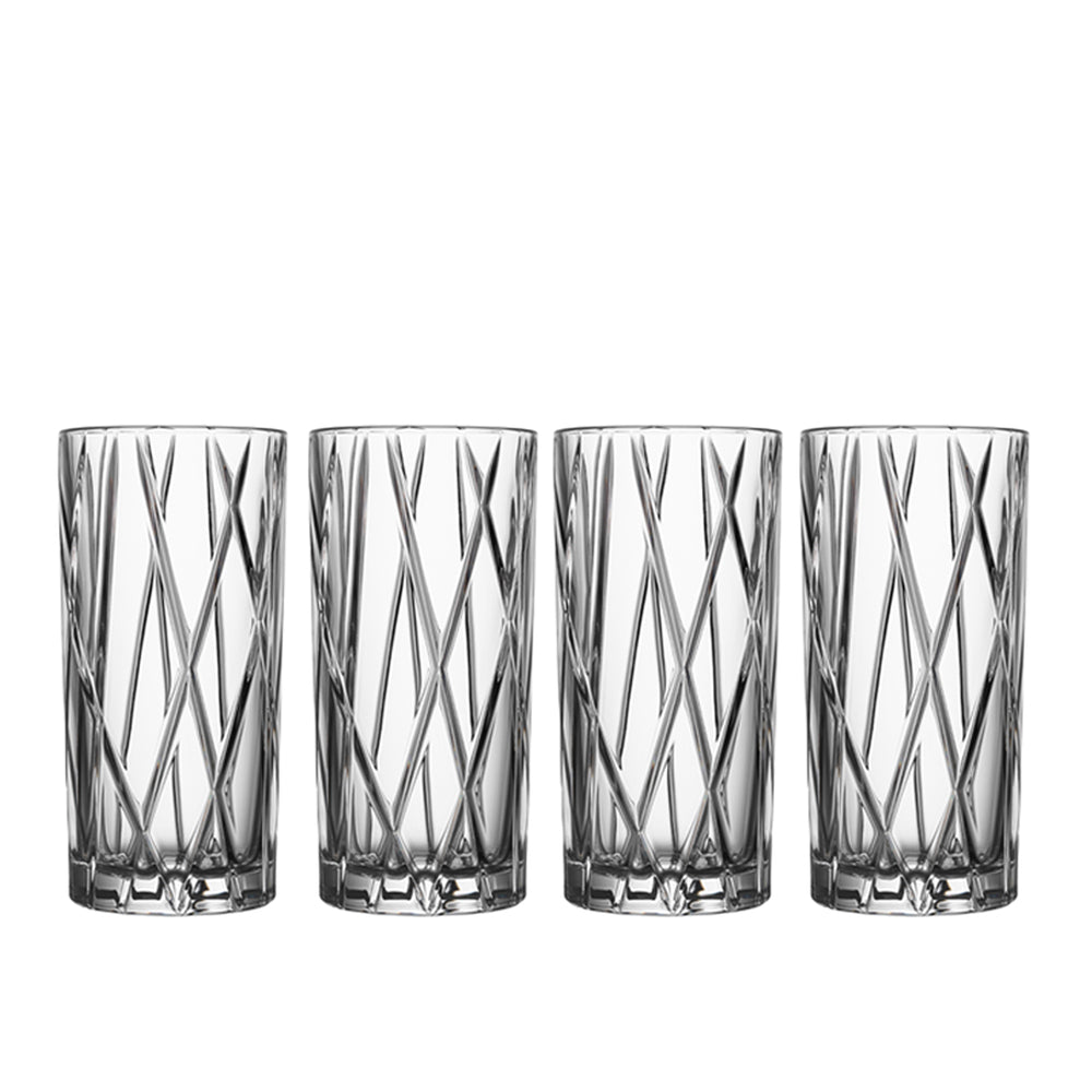 Set 4 pahare inalte, 370 ml, City by Martti Rytkonen - ORREFORS