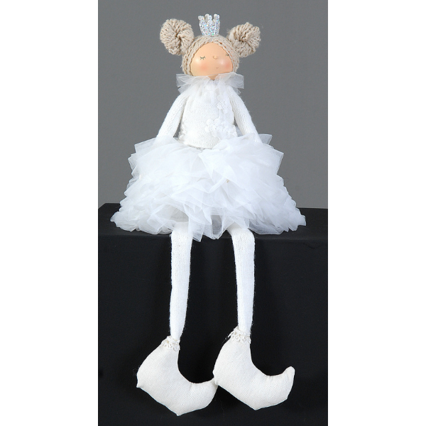 Decoratiune papusa, alb, 53 cm, Flurina - Simona's Christmas
