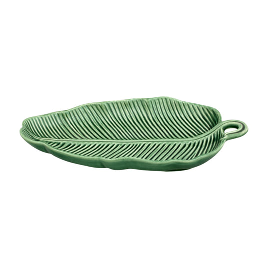 Platou ceramic frunza de banan, 26.5 cm, Folhas - BORDALLO PINHEIRO