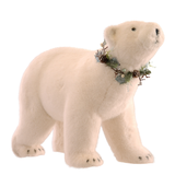 Decoratiune urs polar cu coronita, alb, 65x50 cm - Simona's Christmas