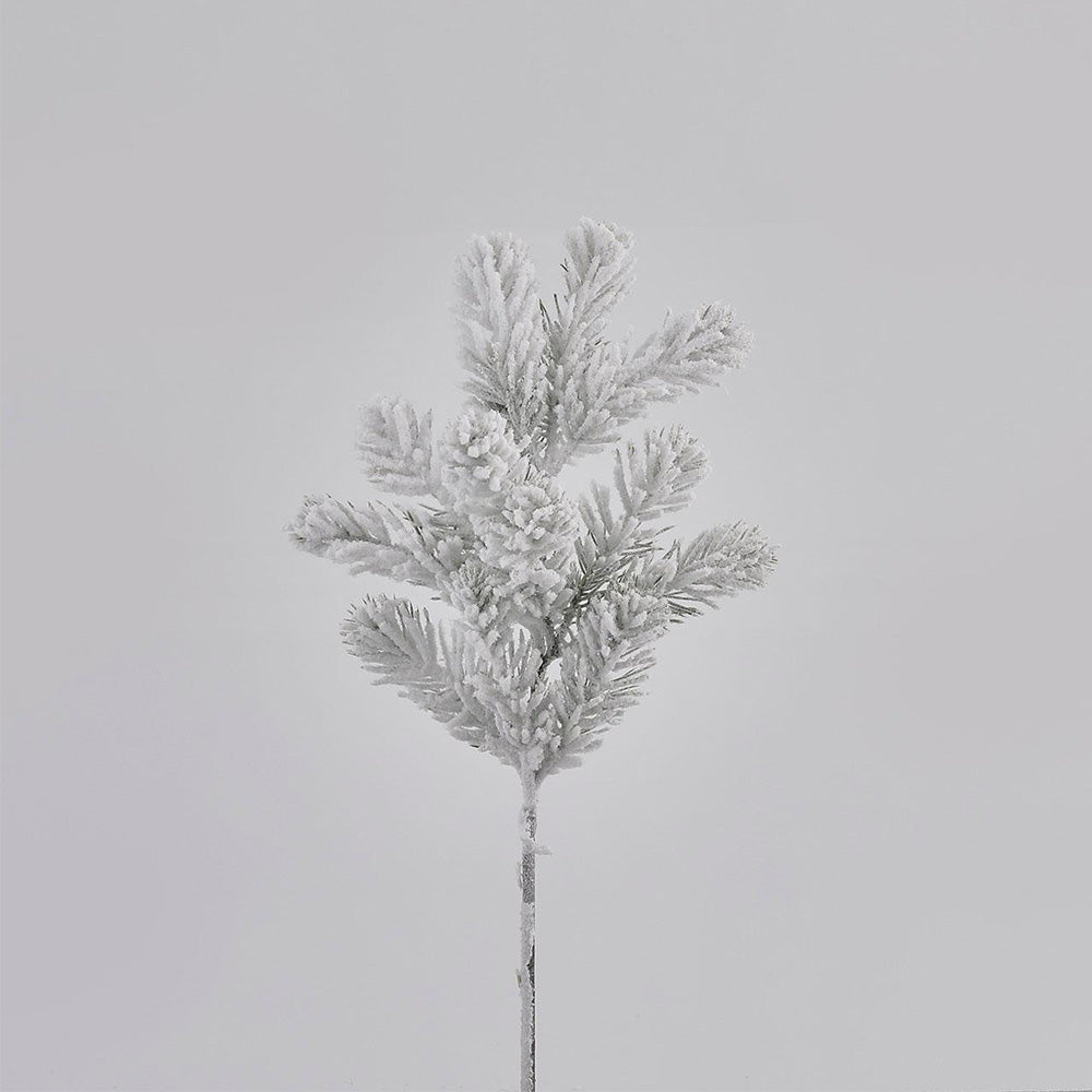 Ramura decorativa de pin Superneve, alb/verde, 48 cm - SIMONA'S Christmas