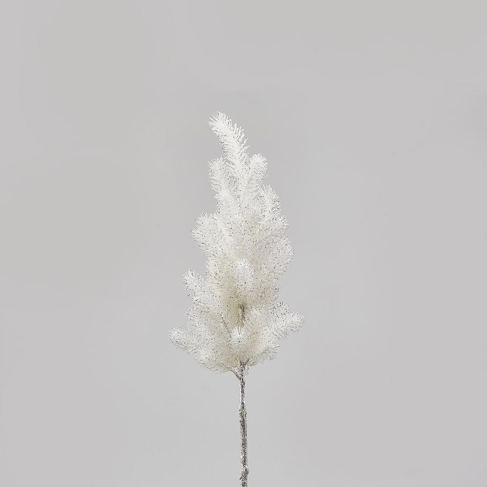 Ramura decorativa de pin cu glitter irizat, alb, 86 cm - SIMONA'S Christmas