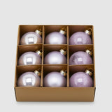 Set 9 globuri din sticla, mov, 6 cm - SIMONA'S Christmas