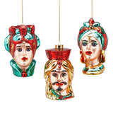 Glob din sticla Moor Sicily, turcoaz/rosu, 15 cm - SIMONA'S Christmas