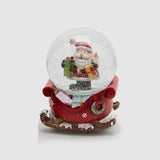 Glob de zapada Sanie cu Mos Craciun, rosu, 15 cm - SIMONA'S Christmas