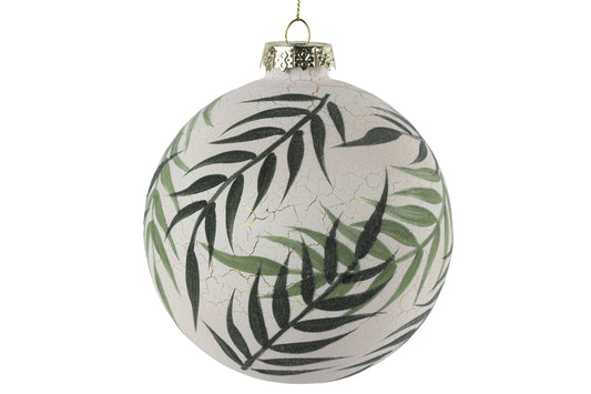 Glob decorativ Lindy, alb/verde - 15 cm, SIMONA'S Christmas